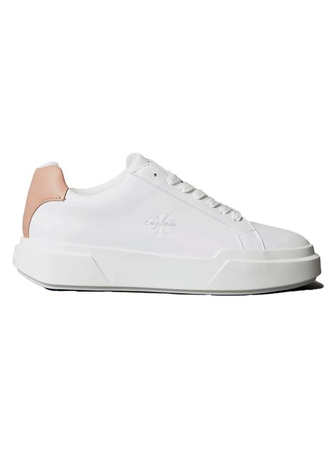 Scarpe Tommy Hilfiger Chunky Cupsole LaceUp LTH Bianco Rosa Donna CALVIN KLEIN | Sneakers | YW0YW01947-0IC